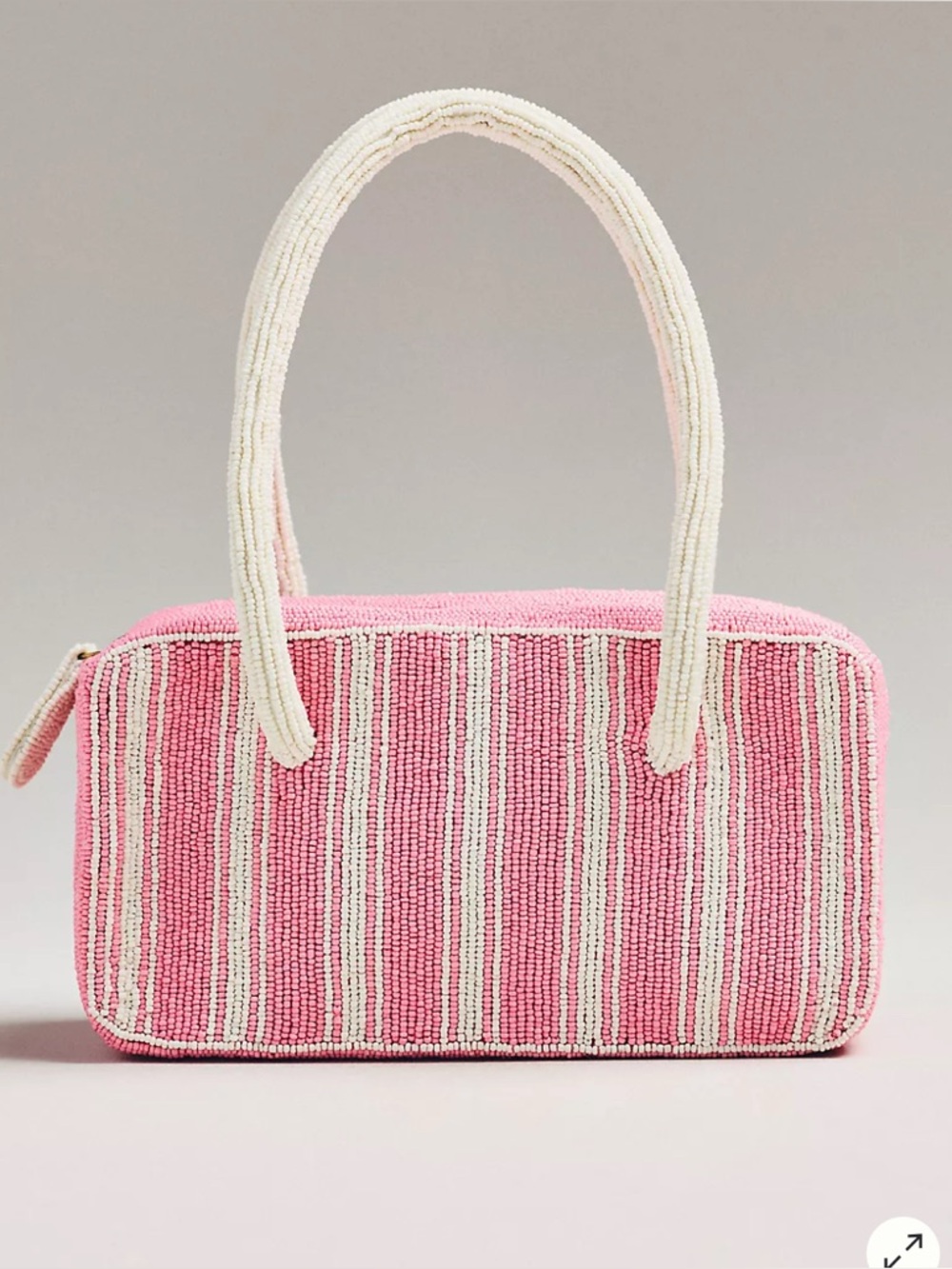 NWT Anthropologie Box-Shaped Bag Pink Stripe